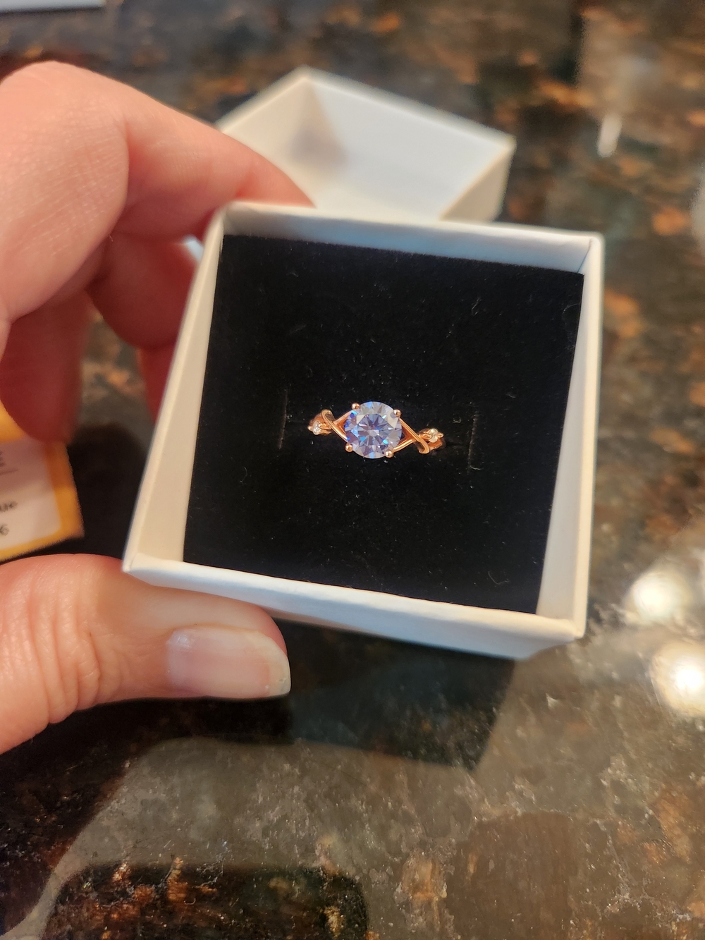 Diamond & Rose Gold Twist Band Ring